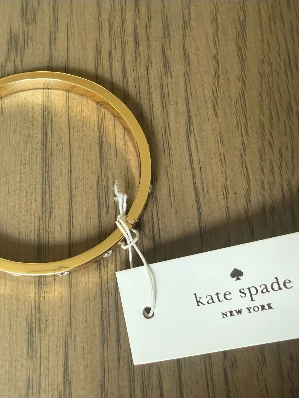 kate spade Gold Crystal-Stud Slim Bangle Bracelet - Picture 3 of 8